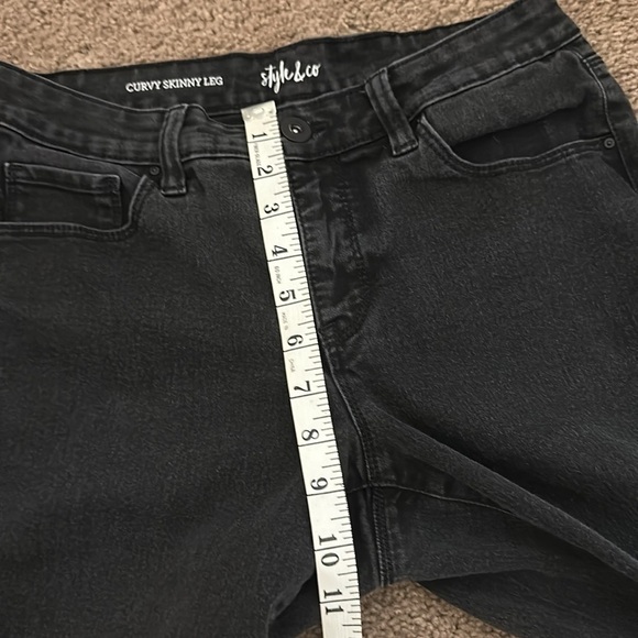 style and go curvy skinny leg black denim pants size 4 - Picture 7 of 12